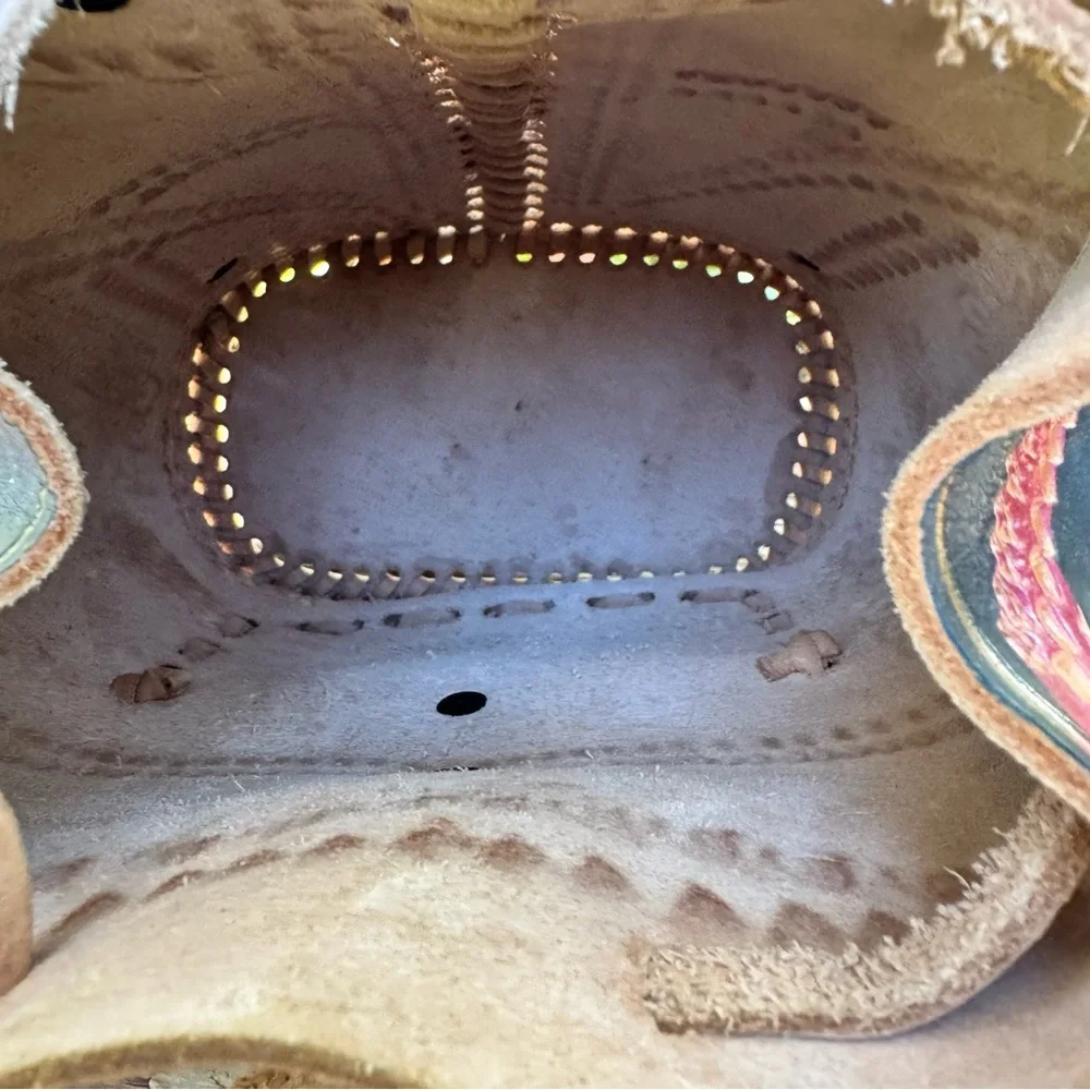 Leather Embossed and Hand-painted Artisan Backpack